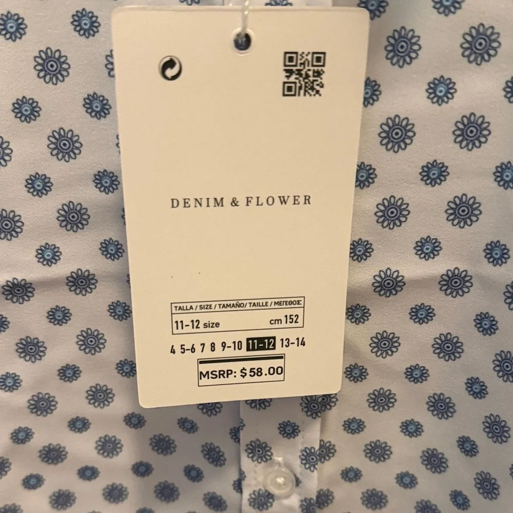 Denim & Flower Blue Polka Dot Button Down Shirt - Picture 3 of 5
